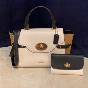 Coach Blake Flap Carryall in Colorblock w/ wallet